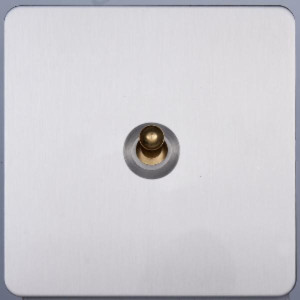 Выключатель жалюзи тумблерный 1 кл. (внутренний монт.), Никель, Leon Salvador SBAN53A5A5