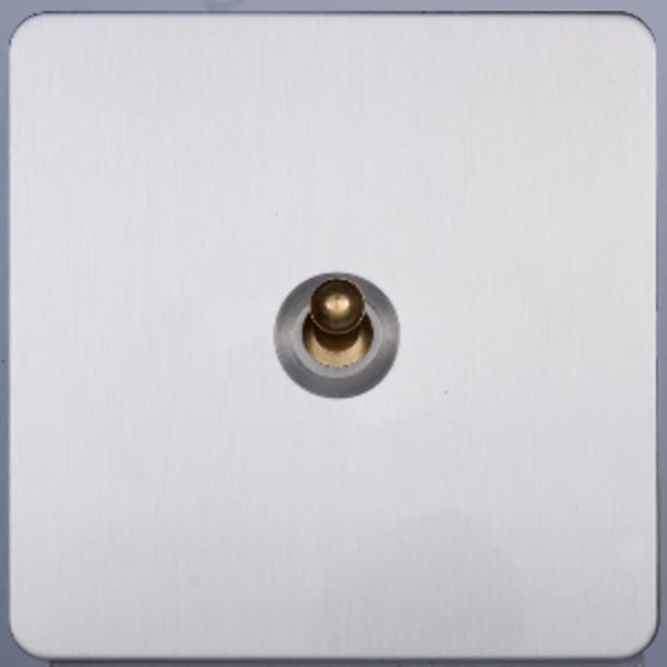 Выключатель жалюзи тумблерный 1 кл. (внутренний монт.), Никель, Leon Salvador SBAN53A5A5