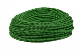 Ретро кабель витой 2x2,5 зеленый шелк (бухта 50 м.), Interior Wire ПРВ2250-ЗНШ