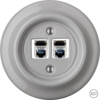 Розетка комп. фарфоровая RJ45 cat.6е, бетон глянцевый, Katy Paty CAGsCat6e 