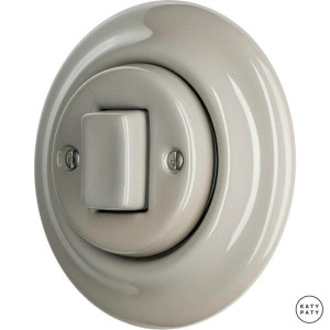 Выключатель кнопочный 1 кл. перекрестный, капучино глянцевый, Katy Paty LUGW7