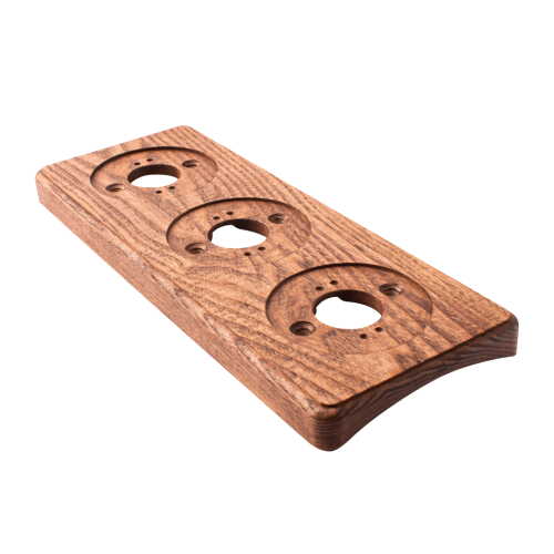 Рамка 3 местная деревянная на бревно D320 мм, ясень в масле, DecoWood ОМРкв3М-320