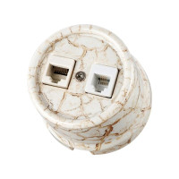 Розетка керамика телеф. + комп. RJ11+RJ45, Мраморный, Болонь TDM ELECTRIC SQ1820-0152