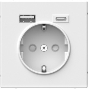 Розетка с З/К и USB зарядкой, тип А+C, Лотос, ArtGallery SE GAL001332