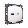 Розетка USB для быстрой зарядки тип A+C, Жемчуг, OMEGA Quant Ambrella Volt MO211010