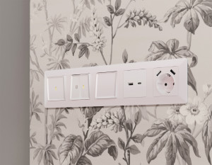Лицевая панель розетки USB для быстрой зарядки тип A+C, Жемчуг, ALFA Quant Ambrella Volt AP2110