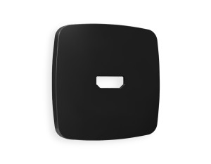 Лицевая панель розетки HDMI, Черный матовый, OMEGA Quant Ambrella Volt OP8140