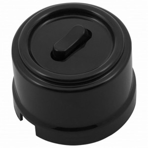 Выключатель пластик кнопочный без фиксации 1 кл., Чёрный, Bironi B1-220-23-PB