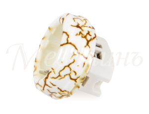 Ретро розетка фарфоровая с 3/К без рамки, Античный мрамор, ТМ МезонинЪ GE70301-20K