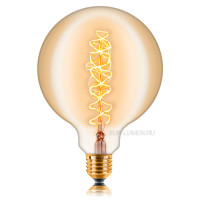Ретро лампа накаливания G125 F5 60Вт Е27, золотистая Sun Lumen 053-662