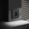 Розетка c З/К, шторками и USB зарядкой A+A, Графит, S70 Voltum VLS040407