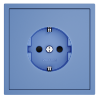 Лицевая панель для розетки с З/К и шторками, Деним, S70 Voltum VLS000715