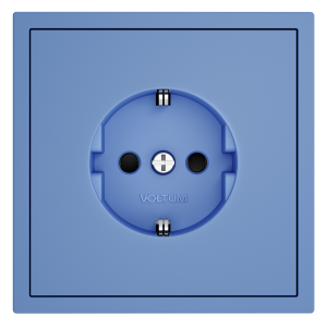 Лицевая панель для розетки с З/К и шторками, Деним, S70 Voltum VLS000715