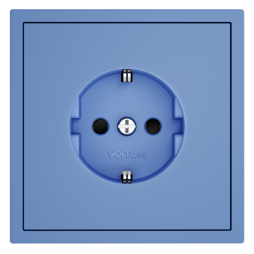 Лицевая панель для розетки с З/К и шторками, Деним, S70 Voltum VLS000715
