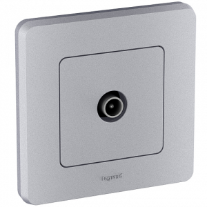 Розетка телевизионная TV, алюминий, INSPIRIA Legrand 673852
