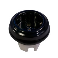 Ретро розетка керамика с 3/К, черный, Retrika Ideal RS1-80008