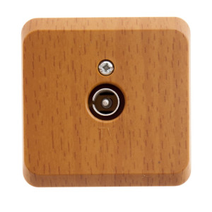 Розетка О/У телевизионная TV простая, Бук, Этюд SE TVA-002T