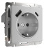 Розетка с З/К и USB зарядкой, тип А+С, Серебрянный, Werkel W1171706