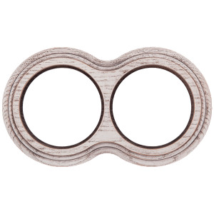 Рамка 2 местная деревянная на бревно D260 мм, восьмерка, Дуб выбеленный/Корич. патина, Salvador НО32ВДК260