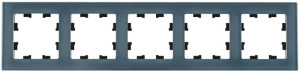 Рамка 5 местная, натуральное стекло, Грифель, AtlasDesign SE ATN360705