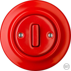 Выключатель кнопочный 1 кл., ярко-красный глянцевый, Katy Paty NIROGSl1 