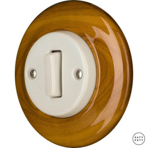 Выключатель кнопочный 1 кл. перекрестный, вишня глянцевая, Katy Paty LIPAGSl7