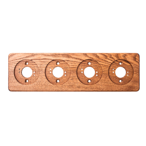 Рамка 4 местная деревянная на бревно D220 мм, ясень в масле, DecoWood ОМРкв4М-220