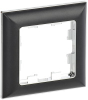 Рамка 1 местная, Хром/Черный, Brite IEK BR-M12-12-2-K23