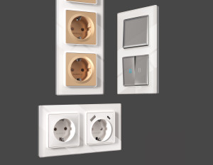 Рамка 3 местная стекло органическое, Белый, ALFA Platos Ambrella Volt AF330103