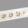 Лицевая панель розетки USB для быстрой зарядки тип A+C, Бежевый глянец, ALFA Quant Ambrella Volt AP3110