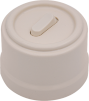 Выключатель пластик кнопочный 1 кл., Ванильный глянец, Jantera Cambre JCA.0K01.PG03