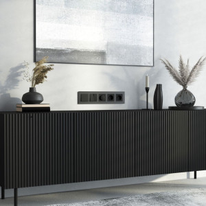 Рамка 5 местная стекло soft-touch, Черный, Senso Werkel W0053108