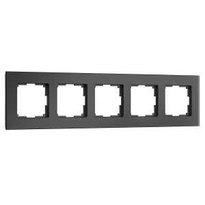 Рамка 5 местная стекло soft-touch, Черный, Senso Werkel W0053108