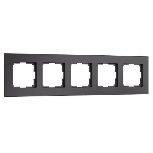 Рамка 5 местная стекло soft-touch, Черный, Senso Werkel W0053108