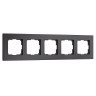 Рамка 5 местная стекло soft-touch, Черный, Senso Werkel W0053108