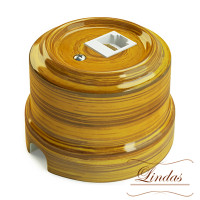 Розетка керамика компьютерная RJ45 Cat 5e, бамбук Lindas 32025