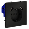 Розетка c З/К, шторками и USB зарядкой A+A, Черный матовый, S70 Voltum VLS040408 Розетка c З/К, шторками и USB зарядкой A+A, Черный матовый, S70 Voltum VLS040408