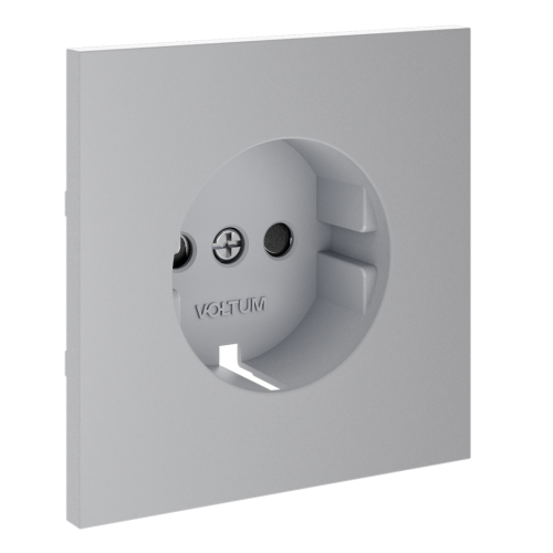 Лицевая панель для розетки с З/К и шторками, Серый, S70 Voltum VLS000716