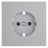 Лицевая панель для розетки с З/К и шторками, Серый, S70 Voltum VLS000716