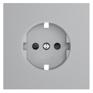 Лицевая панель для розетки с З/К и шторками, Серый, S70 Voltum VLS000716