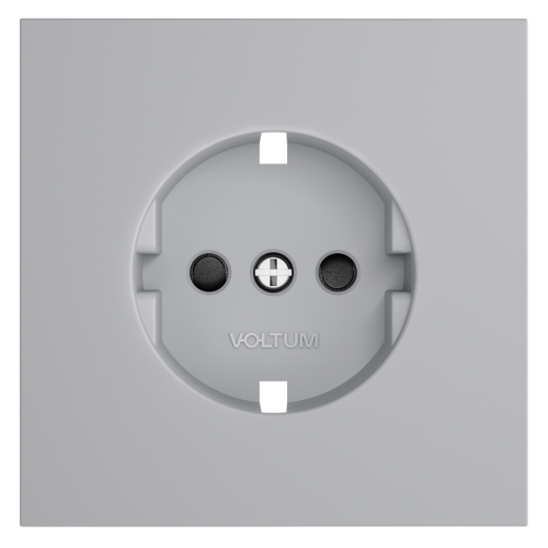 Лицевая панель для розетки с З/К и шторками, Серый, S70 Voltum VLS000716