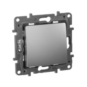 Выключатель 1 клав. перекрестный, алюминий, Etika Legrand 672409