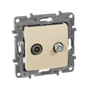 Розетка телевизионная TV-SAT, слоновая кость, Etika Legrand 672357