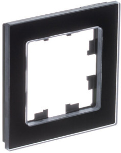 Рамка 1 местная, натуральное стекло, Черный, AtlasDesign Schneider Electric ATN361001