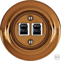 Розетка комп. фарфоровая RJ45 cat.5е, медный глянцевый, Katy Paty OPCUNGsCat5e 