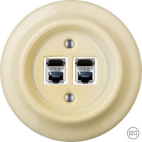 Розетка комп. фарфоровая RJ45 cat.6е, ваниль глянцевая, Katy Paty PNFLGsCat6e 