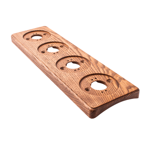 Рамка 4 местная деревянная на бревно D240 мм, ясень в масле, DecoWood ОМРкв4М-240