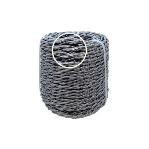 Ретро кабель витой 2x1,5 Серебристый шелк, Edisel ПРВ (1 метр)