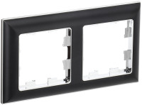 Рамка 2 местная, Хром/Черный, Brite IEK BR-M22-12-2-K23