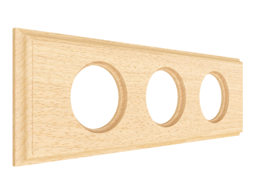 Рамка 3 местная деревянная (внутренний монт.), прямоугольник, Без тонировки, Лахта ТМ МезонинЪ GE70863-00